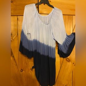 Off shoulder Ombré swim cover up with Flutter sleeves